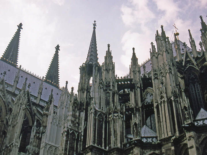 Cologne Cathedral rising over the city in Germany